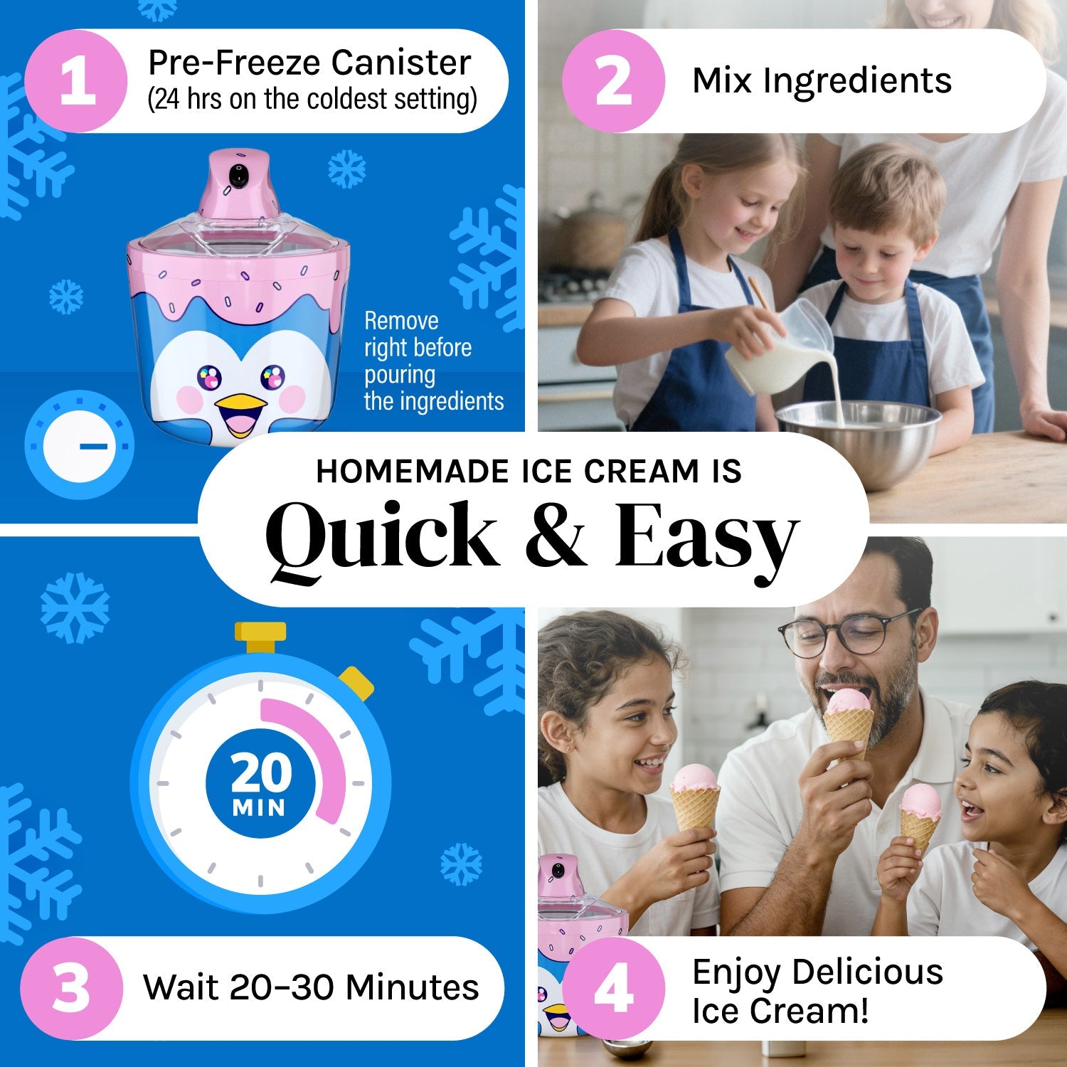 Kids' Electric Ice Cream Maker, 1.2 Qt