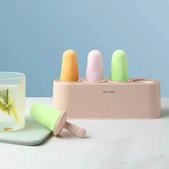 Silicone Popsicle Molds, 4-Cavity
