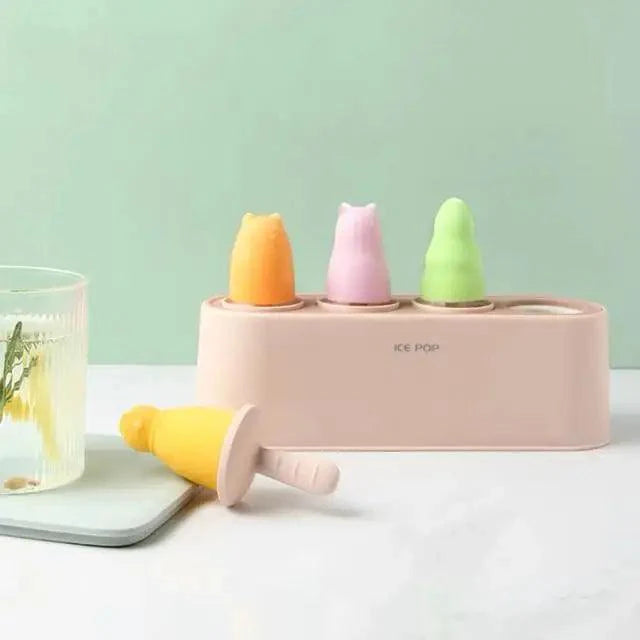 Silicone Popsicle Molds, 4-Cavity