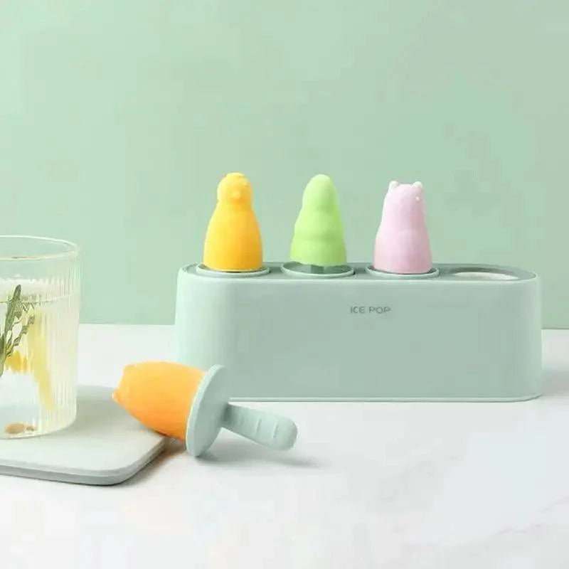 Silicone Popsicle Molds, 4-Cavity