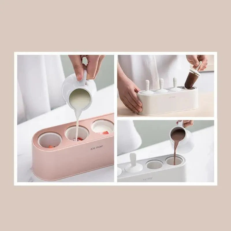 Silicone Popsicle Molds, 4-Cavity