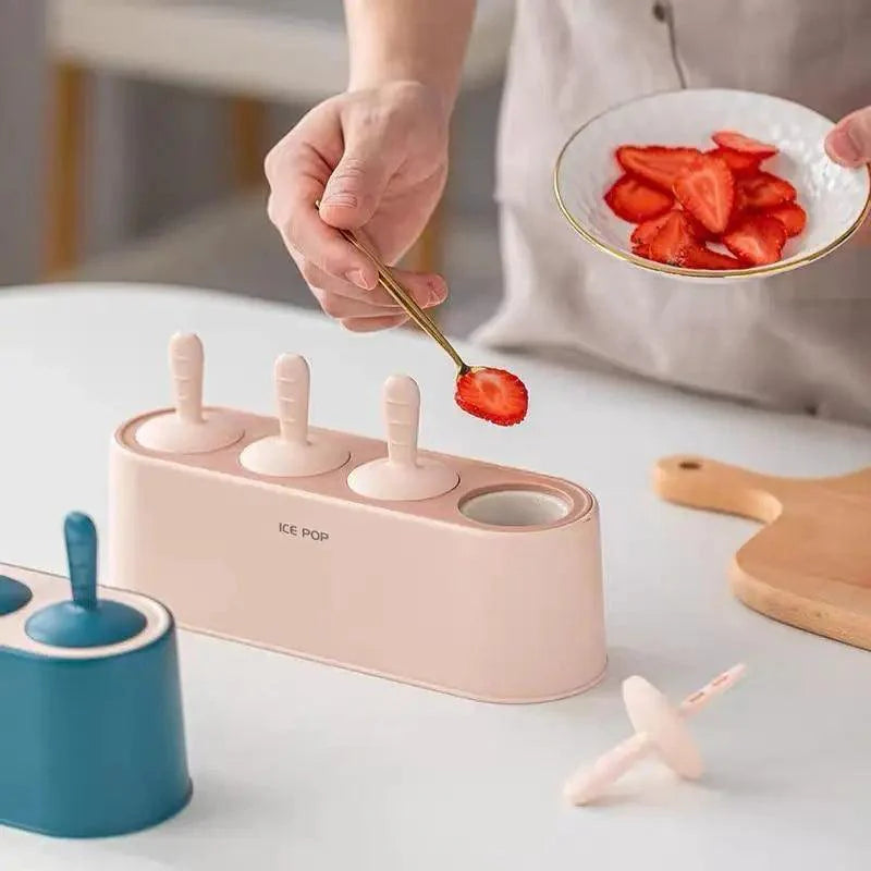 Silicone Popsicle Molds, 4-Cavity