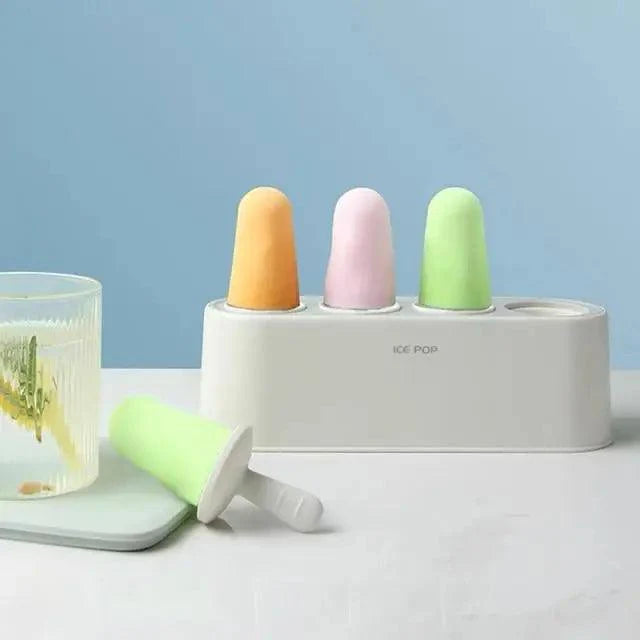 Silicone Popsicle Molds, 4-Cavity