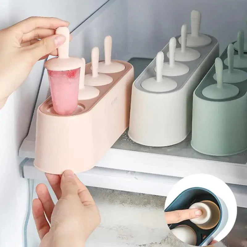 Silicone Popsicle Molds, 4-Cavity